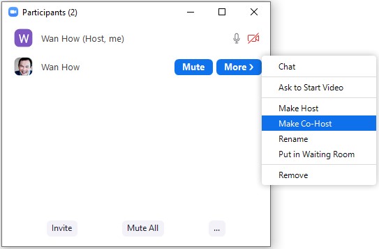 Zoom Meeting Tip #2: How to Make Someone a Co-Host